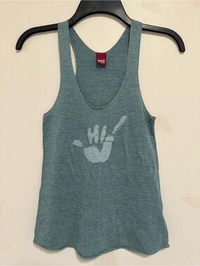 groove Teal Heather Racerback Tank with HI logo Shaka